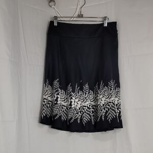 Ann Taylor Black and White A-Line Skirt